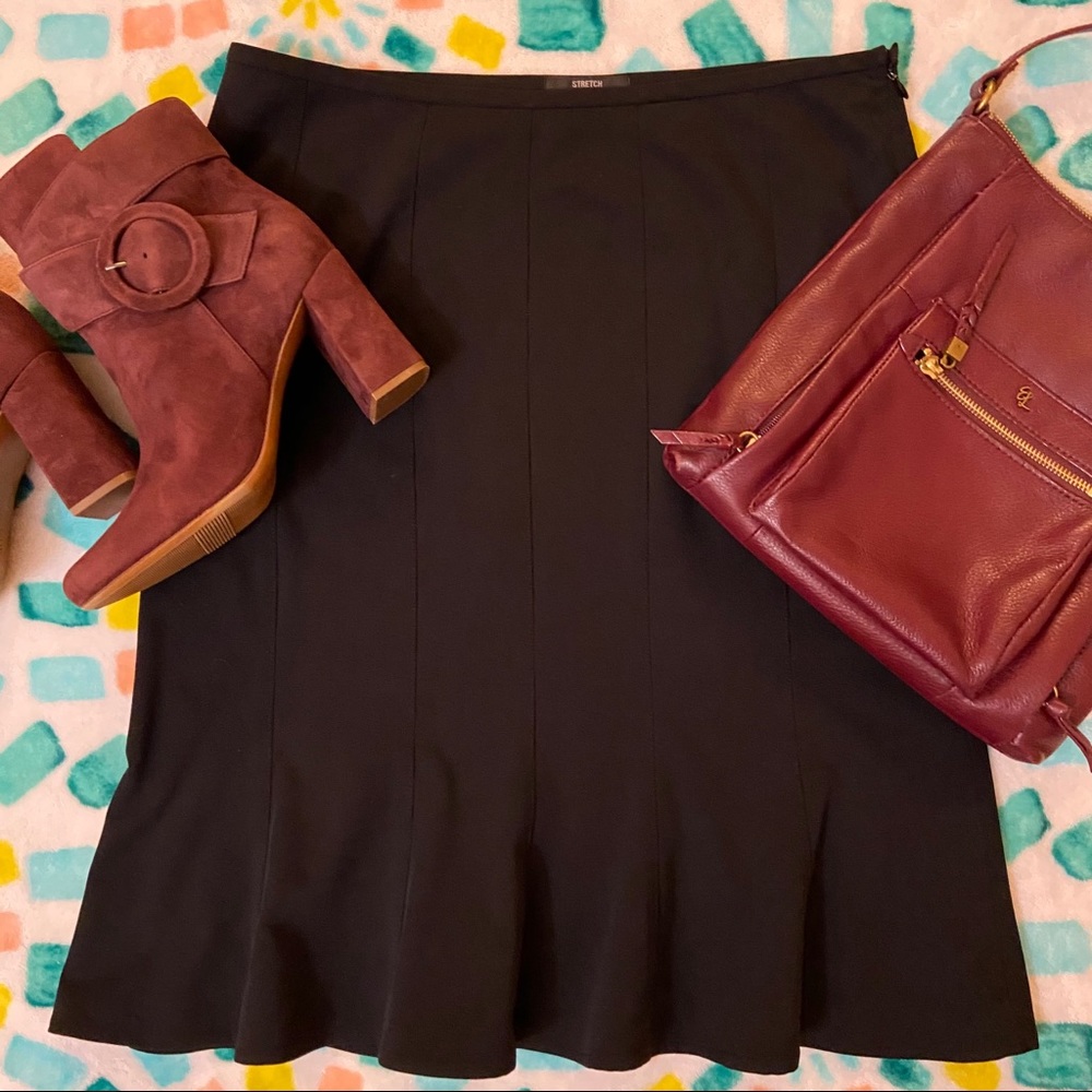 Style & Co Black Skirt Mid Length Size 8 Petite